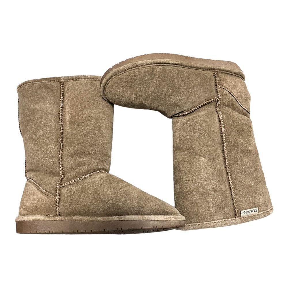 Bearpaw 5 youth brown suede winter mid calf fleece lined boots